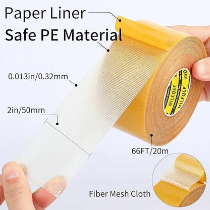 3Pack Double Sided Tape Heavy Duty, 2in x 66FT, Super Sticky Resistente Clear - Image 2