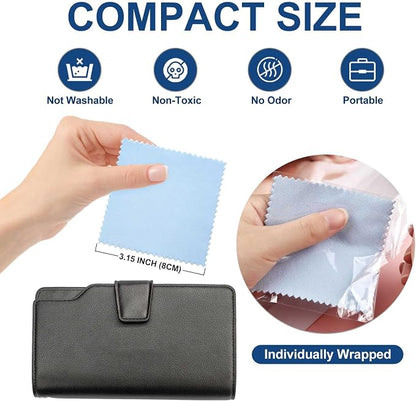 SEVENWELL 50pcs Jewelry Cleaning Cloth Blue Polishing Cloth - Image 2