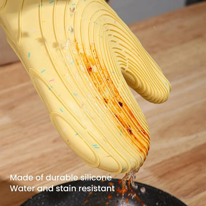 4 Pieces Oven Mitts and Pot Holders of Macaron Color Thickened Non-Slip - Image 4