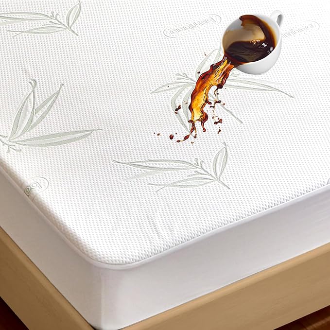 Full Size Mattress Protector Waterproof Mattress Pad Washable Bamboo Rayon by SoftHour