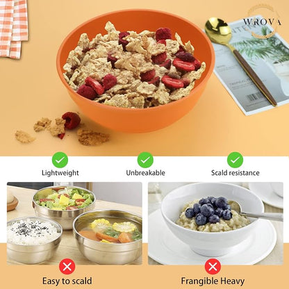 Wrova Wheat Straw Bowls Set 60 OZ Unbreakable Large Cereal Bowls Set of 6 - Image 4
