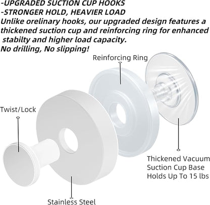 2025 Upgraded Stainless Steel Heavy Duty Suction Cup Hooks - Image 4