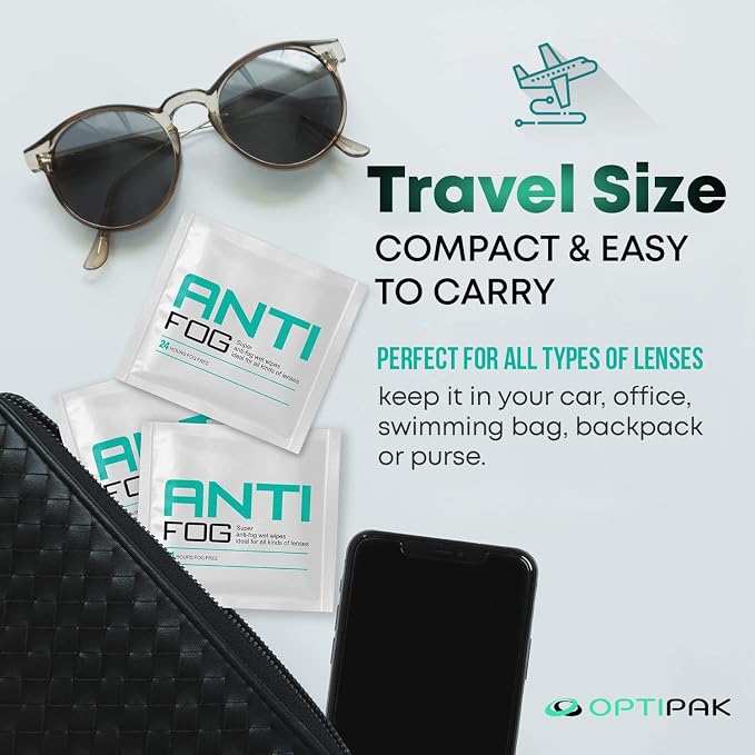 Anti Fog Wipes for Glasses, Binoculars, Face Shields, Ski Masks or Swim Goggles - Image 3
