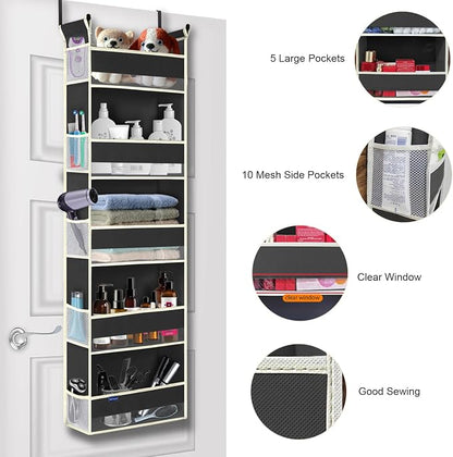 Over The Door Hanging Organizer 5-Shelves and 10 Side Pockets, Over The Door - Image 5