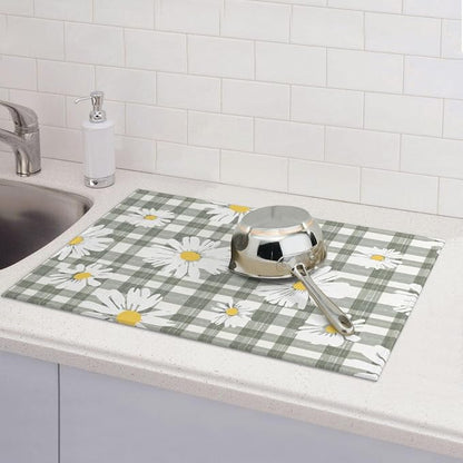 Daisy Dish Drying Mat For Kitchen Counter Absorbent Large Kitchen Fast Dry Pad - Image 7
