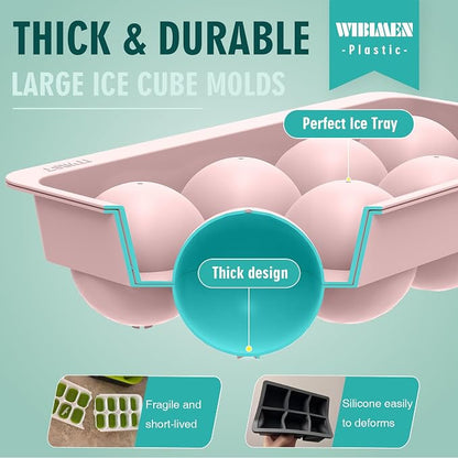 WIBIMEN Large Ice Cube Molds, Big Round Whiskey Ice Cube Trays - Image 5