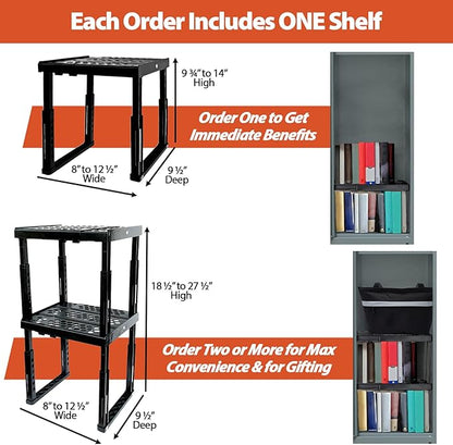 Piffny Locker Organizer Shelf， Adjustable Width and Height, Ideal Locker Shelf - Image 4