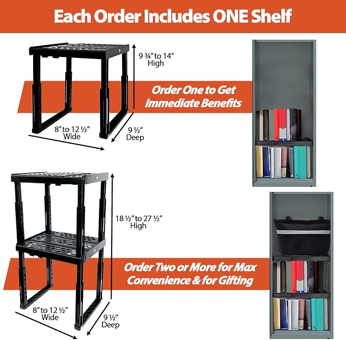 Piffny Locker Organizer Shelf， Adjustable Width and Height, Ideal Locker Shelf - Image 4