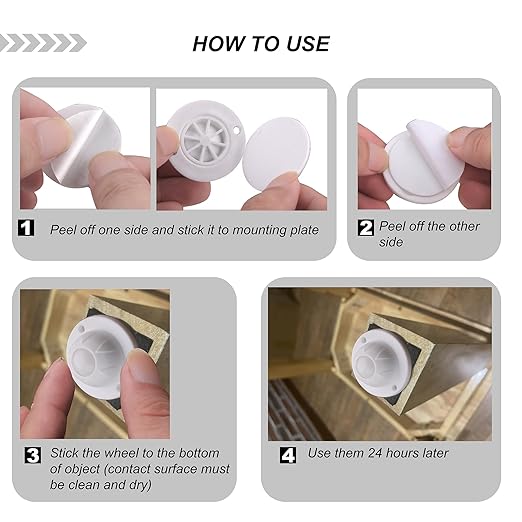 PlusRoc 16 Pack Self Adhesive Caster Wheels - Image 6