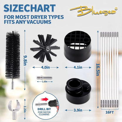 Bluesea 7 Pieces 16 Feet Dryer Vent Cleaner Kit, Reinforced Nylon Dryer Vent - Image 5