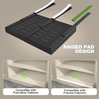 Seinloes 4 Pack Pull Out Cabinet Organizer 21" Deep, Full Extension 3 Slide - Image 2