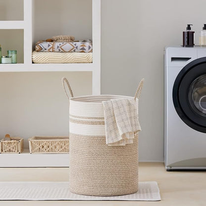 VIPOSCO Large Laundry Hamper, Tall Woven Rope Storage Basket - Image 7