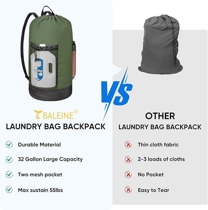 BALEINE 150L Laundry Bag Backpack, 900D Oxford Fabric Large Travel Laundry Bags - Image 5