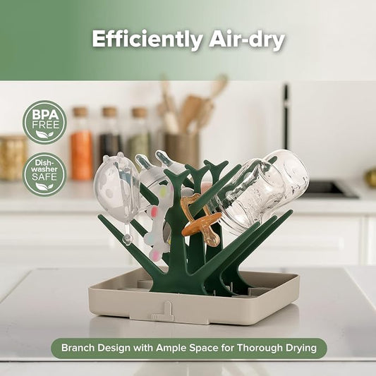 haakaa Baby Bottle Drying Rack, Space Saving Bottle Drying Tree - Image 2