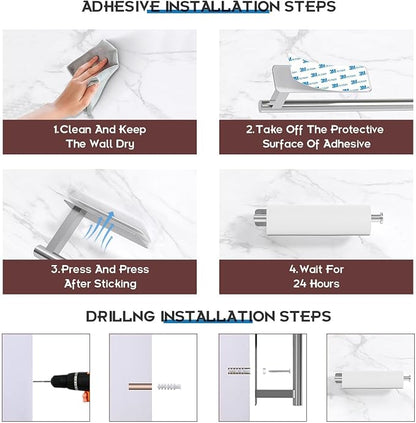 ASTOFLI Paper Towel Holder Under Cabinet No Drilling, Self Adhesive Paper Towel - Image 4