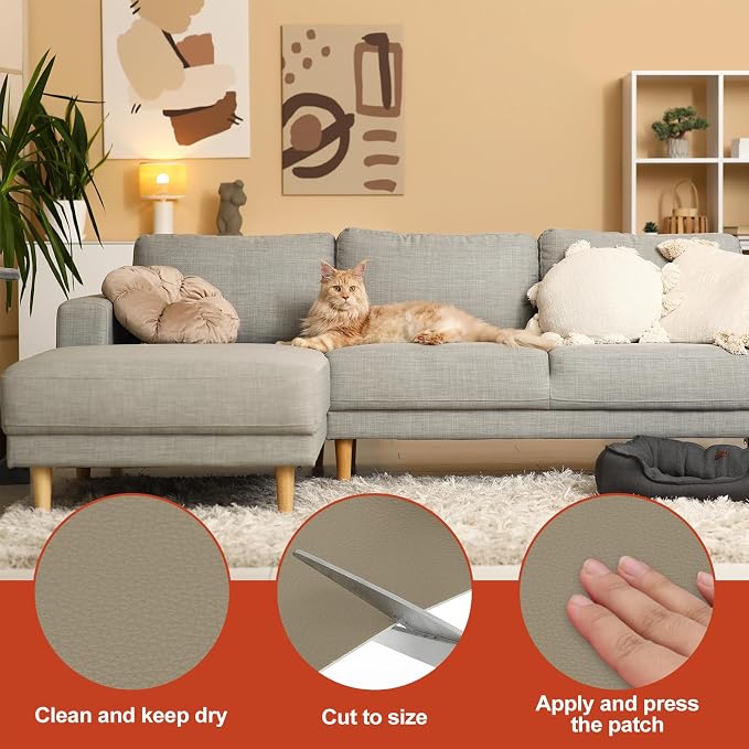 PATIKIL Leather Patches Tape for Furniture, 6.3 x 61 Inch Self Adhesive Vinyl - Image 3