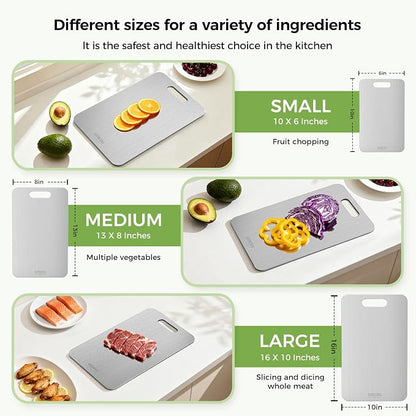 Titanium Cutting Board Set of 3, Titanium Cutting Boards - Image 3