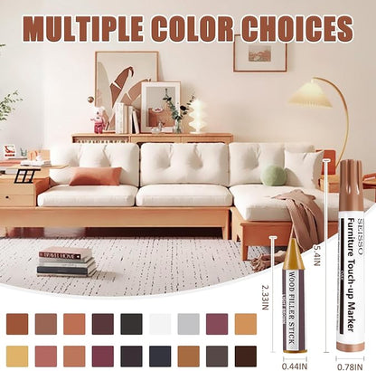 SEISSO 18 Colors Wood Wax Sticks ＆ Wood Markers Furniture Repair Kit - Image 2