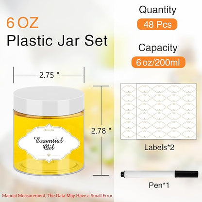Plastic Jars 6 OZ, Home Kitchen Food, Arts Crafts - Image 2