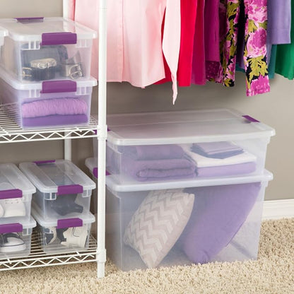 Sterilite 12-Pack ClearView Latch Box, Stackable Storage Organizer Bins - Image 7