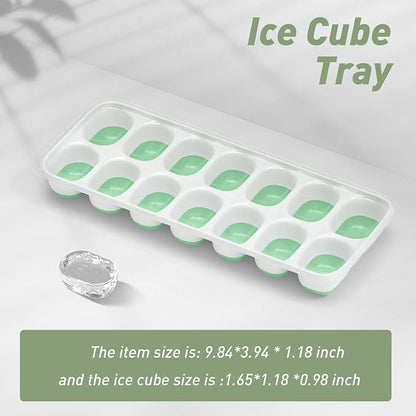 ChefAide Ice Cube Tray with Lid, 4 Packs 56 Cubes Durable Stackable Ice Cube - Image 3