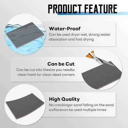 20 Pack 400 Grit Sanding Sponge, 3 x 4 Inch Soft Foam Sanding Block Wet Dry - Image 3