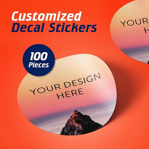 100 Custom Vinyl Stickers - Upload Your own Image, Text, Design, Logo - Personalized Logo Labels for Handmade, Packaging, Bottle, Jars, Candle, Brand Stickers (Mountain, 3x3)