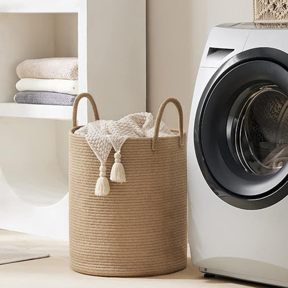 Jute Rope Woven Laundry Hamper Basket by YOUDENOVA, 72L Tall Luandry Basket - Image 6
