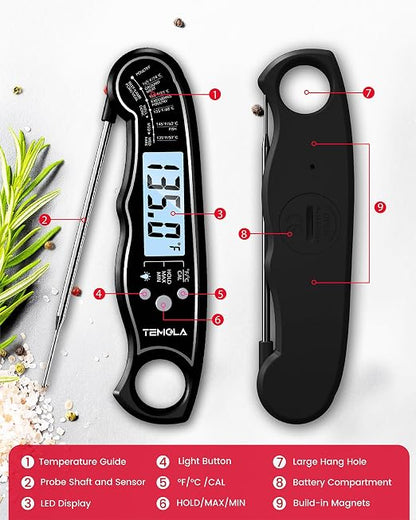 TEMOLA Meat Thermometer, Instant Read Food Thermometer - Image 6
