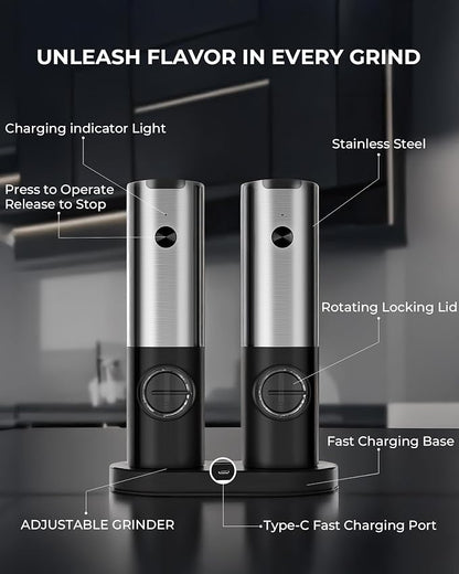 Electric Salt & Pepper Grinder Set - Image 6