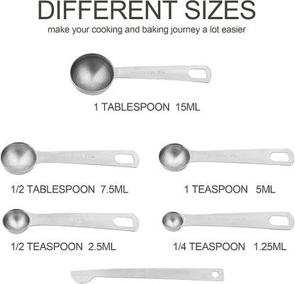 Stainless Steel Measuring Cups and Spoons Set, 18/8 Steel Material Heavy Duty 5 - Image 5