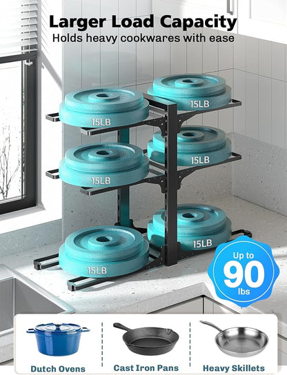 MUDEELA 6-Tier Pots and Pans Organizer under Cabinet, 13.78" Height Heavy Duty - Image 4
