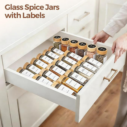 ComSaf Spice Jars with Label 4 oz 24Pcs, Glass Spice Jars with 6 Extra Shaker - Image 9