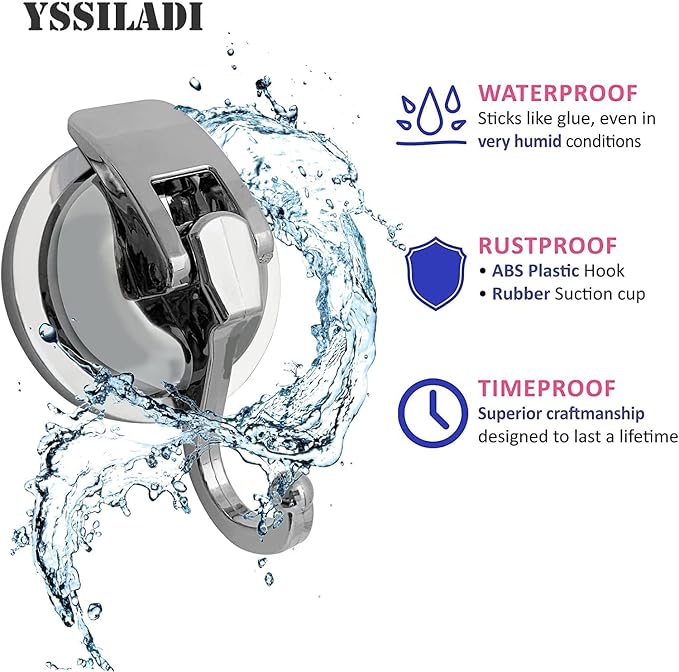 Heavy Duty Suction Cup Hooks for Shower, Bathroom Robe - Image 8