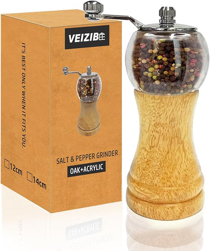 Salt and Pepper Grinder Set Hand Crank Salt and Pepper Mill Classical Wooden by VEIZIBEELtd
