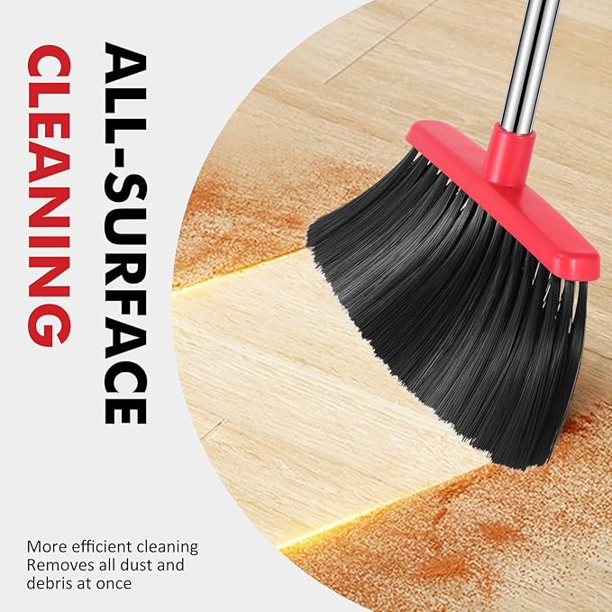 Heavy Duty Broom, 55 Inch Long Handle Outdoor Large Angle Brooms, Commercial - Image 6