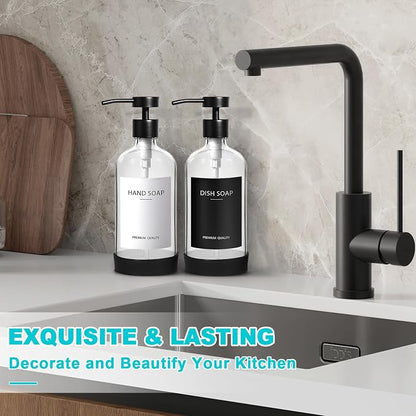 RYTOXILO Clear Soap Dispenser 2 Pack, Glass Soap Dispenser - Image 6