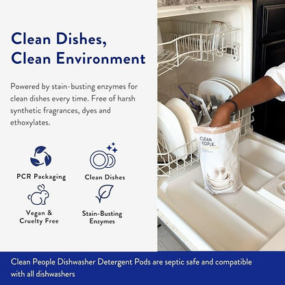 The Clean People Dishwasher Detergent Pods | Cuts Grease and Rinses Sparkling - Image 2