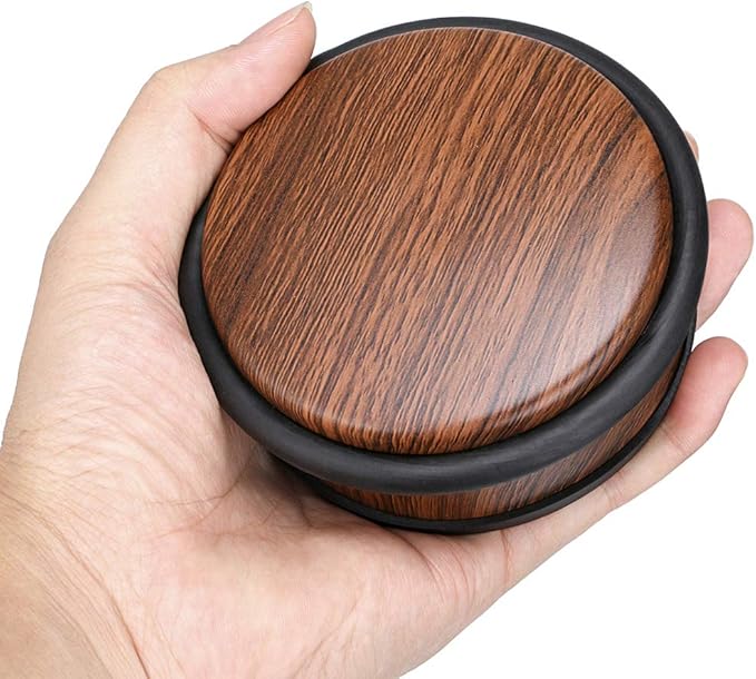 Sumnacon Heavy Duty No Drill Floor Door Stopper - Durability Stainless Steel Door Stops with Anti-Skid Rubber, Contemporary Decorative Door Wedge for Home Office Commercial Industrial, Woodgrain