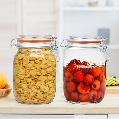 Glass Jars 32oz, Airtight Glass Food Storage Jar - Image 4