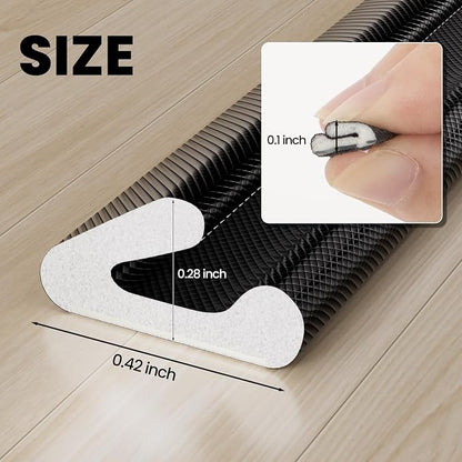 V Shape Foam Weather Stripping Door Frame Seal Strip 2Pcs×26FT Black, Draft - Image 2