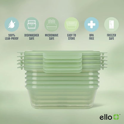 Ello Snap & Nest 10-Piece 4.5 Cup Plastic Meal Prep Set, Reusable Food - Image 3
