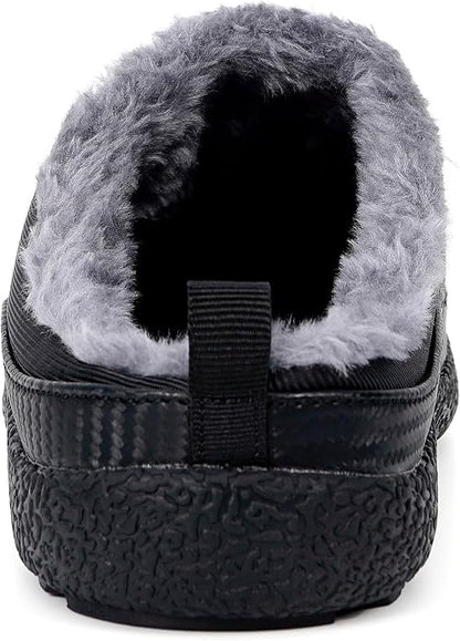 Womens Mens House Slippers Slip on Snow Winter Warm Fully Fur Lined Slippers - Image 3