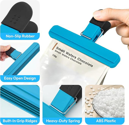 OWLKELA Chip Clip, 12 Pack Colors Wide Open Bag Clips - Image 3