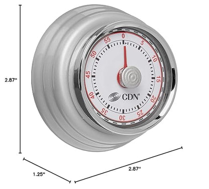 CDN Compact 60 Min Mechanical Timer-Silver - Image 4