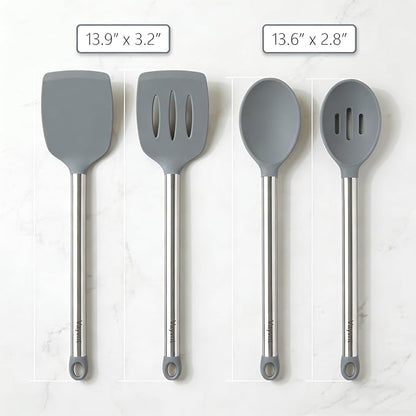 Vayvnt 4 PCS Cooking Utensils Set, Silicone Kitchen Spatula Set - Image 2