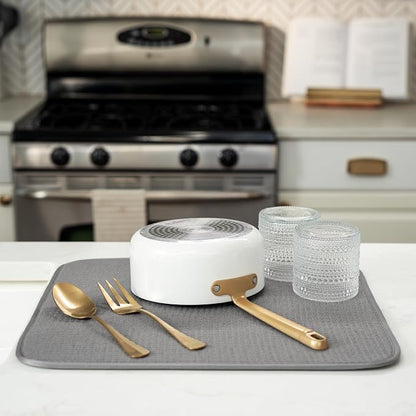 S&T INC. Dish Drying Mat, 16” x 18”, Absorbent Microfiber Kitchen Counter Mat - Image 4