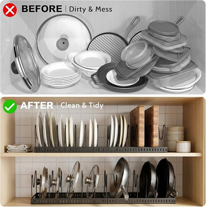 2PACK Expandable Pots and Pans Organizer Under Cabinet - Image 6
