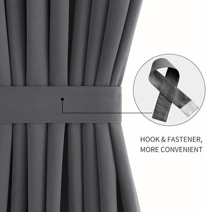 DWCN French Door Curtains – Rod Pocket Thermal Blackout Curtain - Image 2