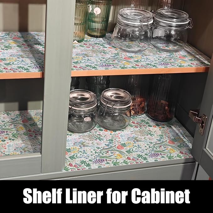 Floral Shelf Drawer Liners, Non Adhesive and Strong Non-Slip Colorful Cabinet - Image 6